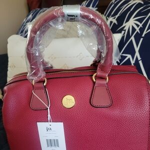 JM Burgundy Leather Satchel